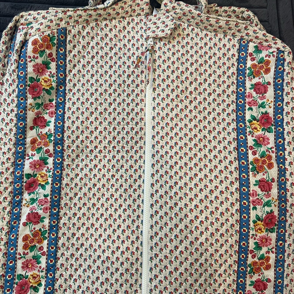 “Vera Bradley Floral Rose Pattern Garment Bag Vintage 1980s Rare